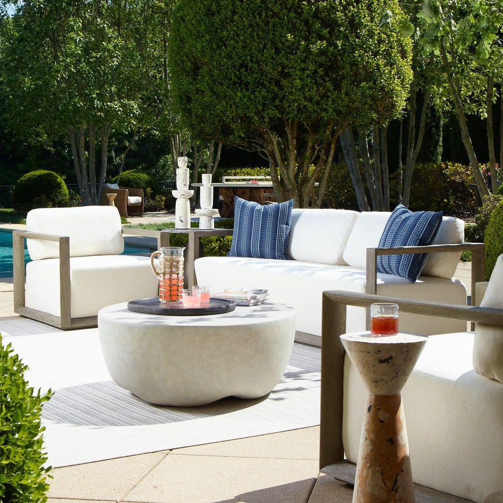 Remsen Outdoor 3 Seater Sofa, Weathered Gray/Oyster