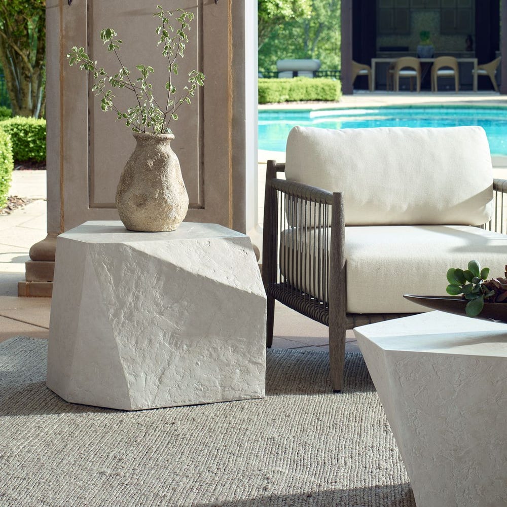 Parra Indoor-Outdoor Side Table, Limestone