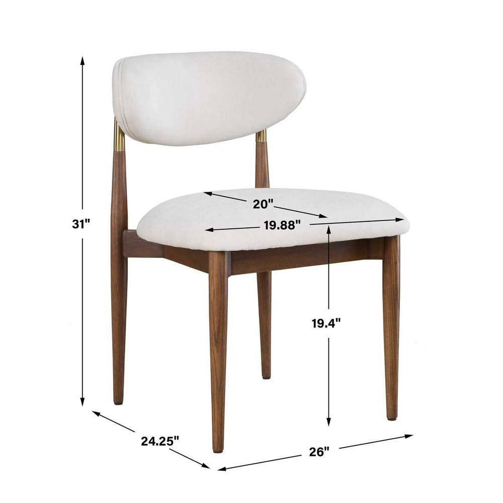 Moxie Armless Dining Chair,Walnut/White,2Per Box,Priced Each