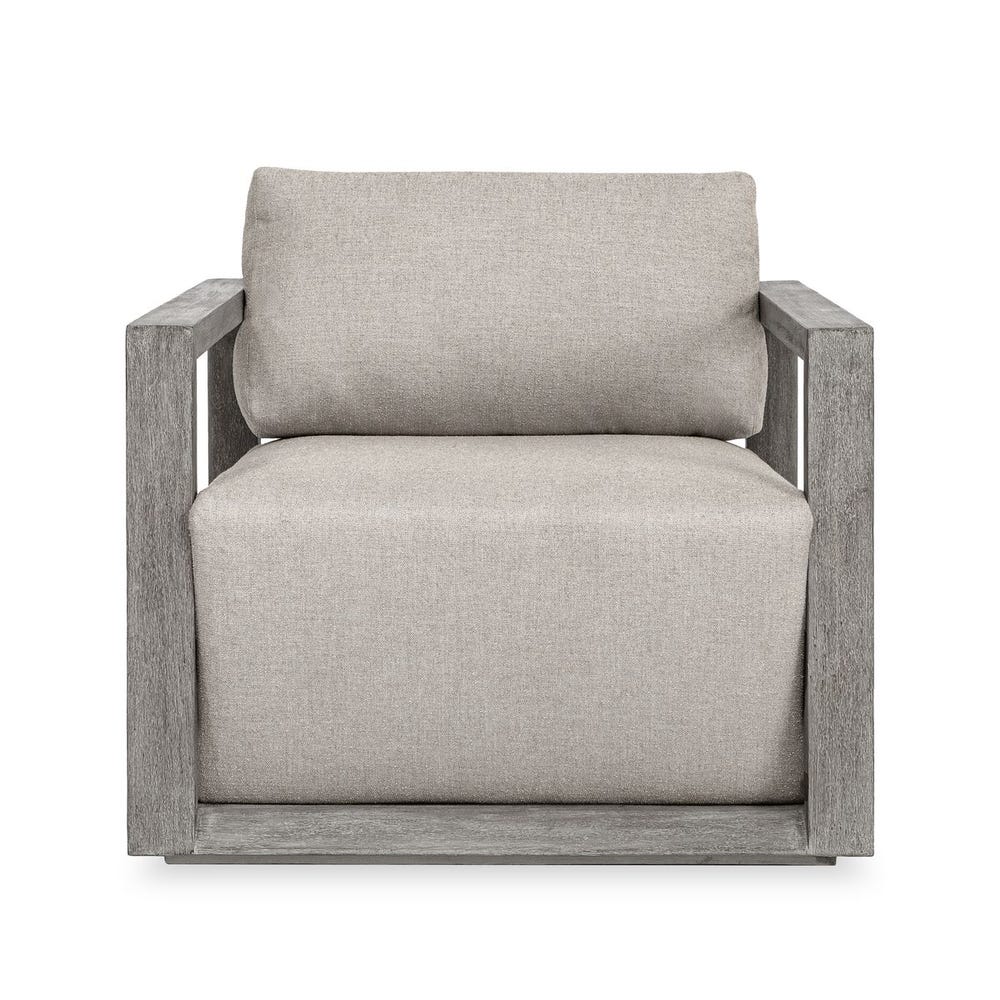 Remsen Outdoor Lounge Chair, Weathered Gray/Dove