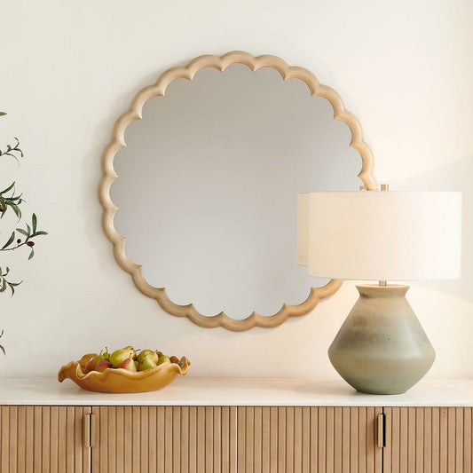 Cerrito Round Mirror, Burnished Ivory