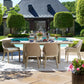 Harbor Herringbone Indoor-Outdoor Dining Table, 2 CARTONS