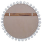 Cyra Wood Round Mirror, Aged Ivory