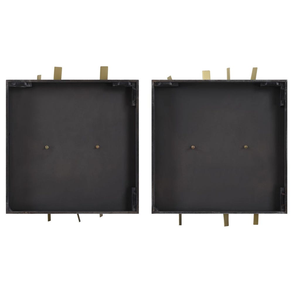 Crosshatch Metal Wall Decor, S/2
