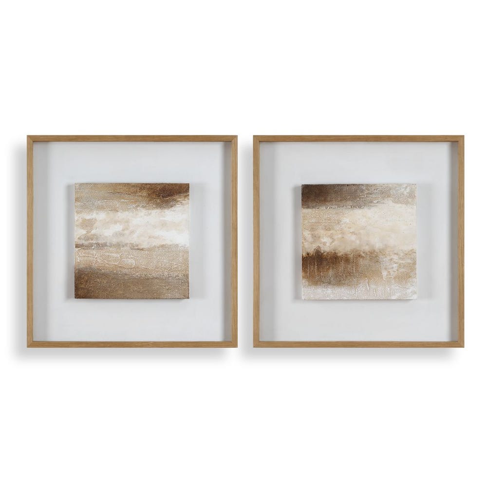 Between Lines Hand Painted Canvases, S/2