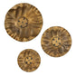 Peonia Indoor-Outdoor Wall Decor, Gold, S/3