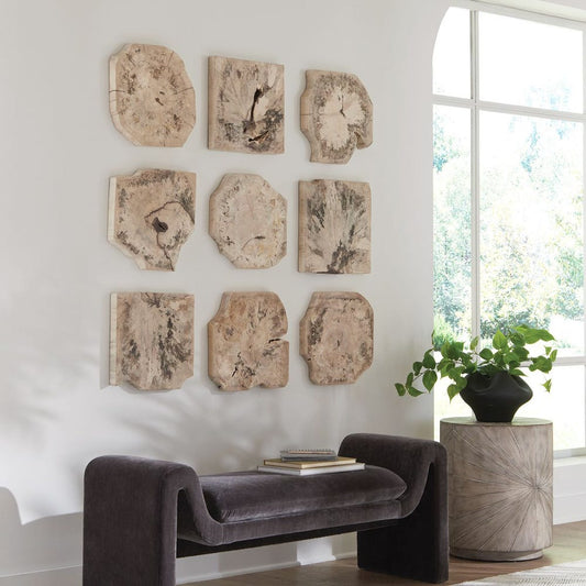 Bahati Wood Wall Decor, Bleached, S/9
