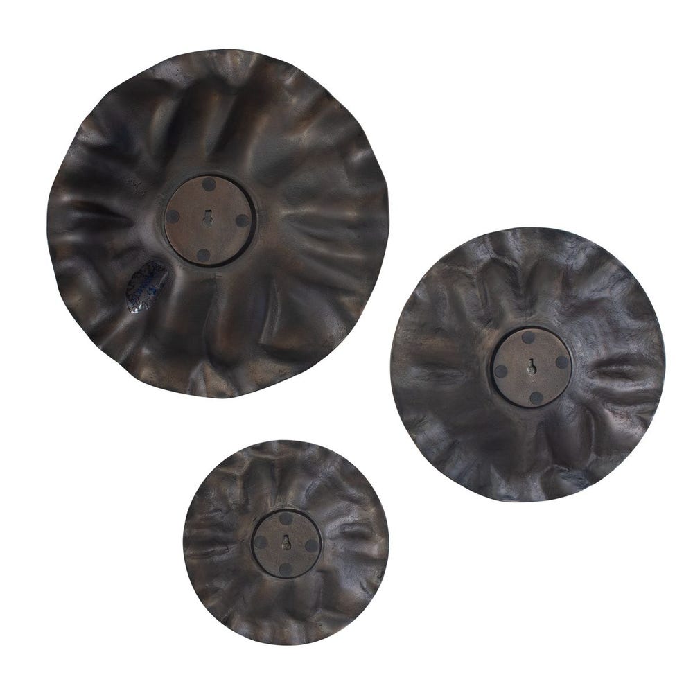 Peonia Indoor-Outdoor Wall Decor, Bronze, S/3