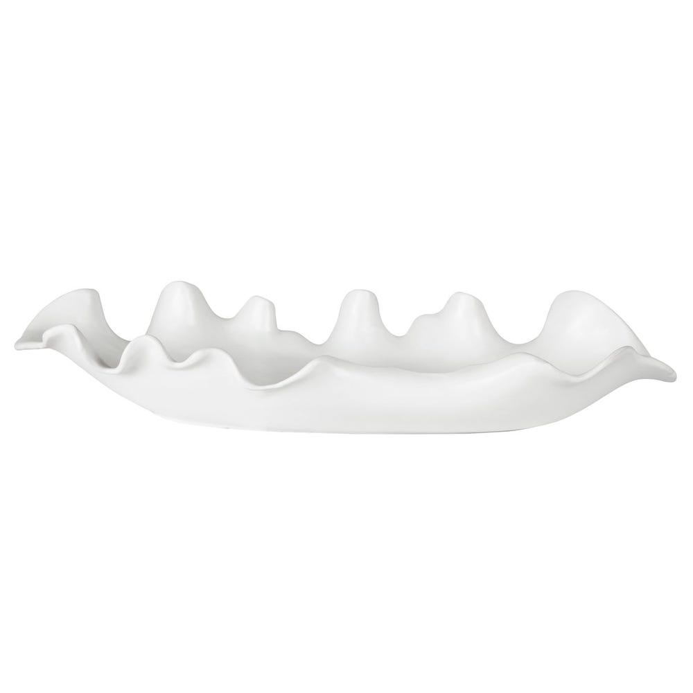 Ruffled Feathers Indoor-Outdoor Bowl, White