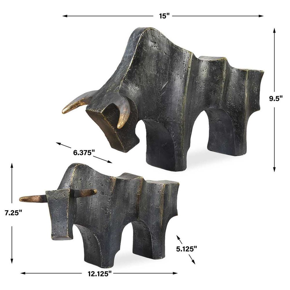 Regal Bull Sculptures, S/2