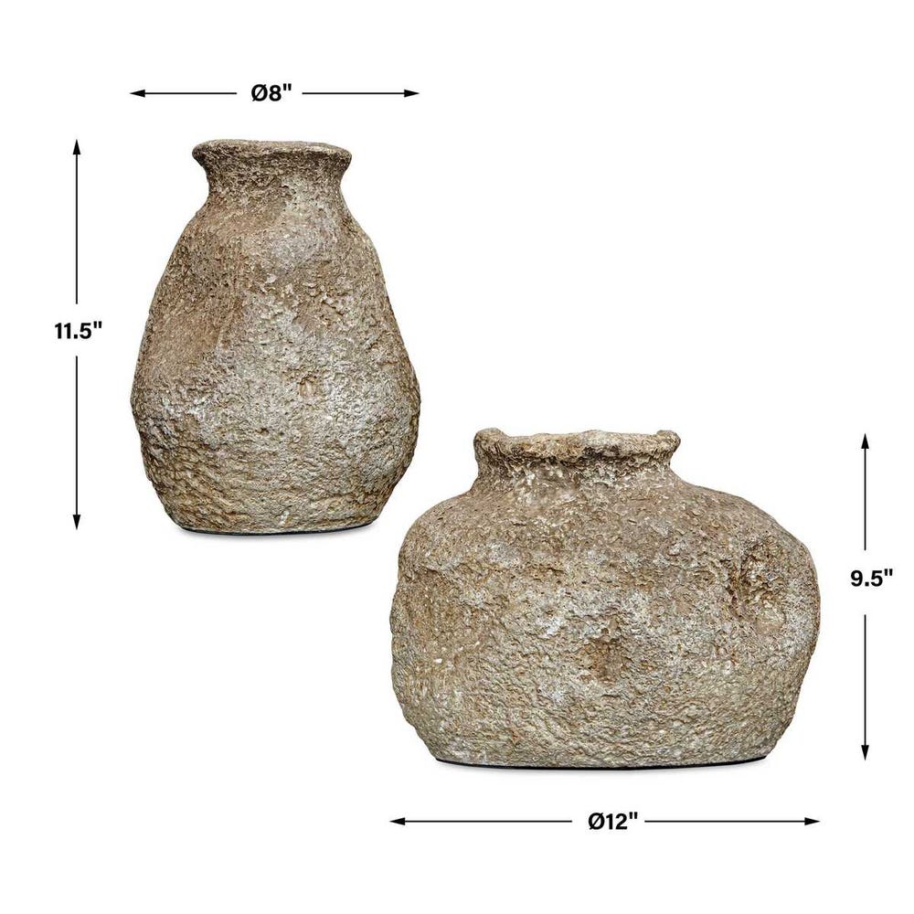 Ancient Echos Indoor-Outdoor Vases, S/2