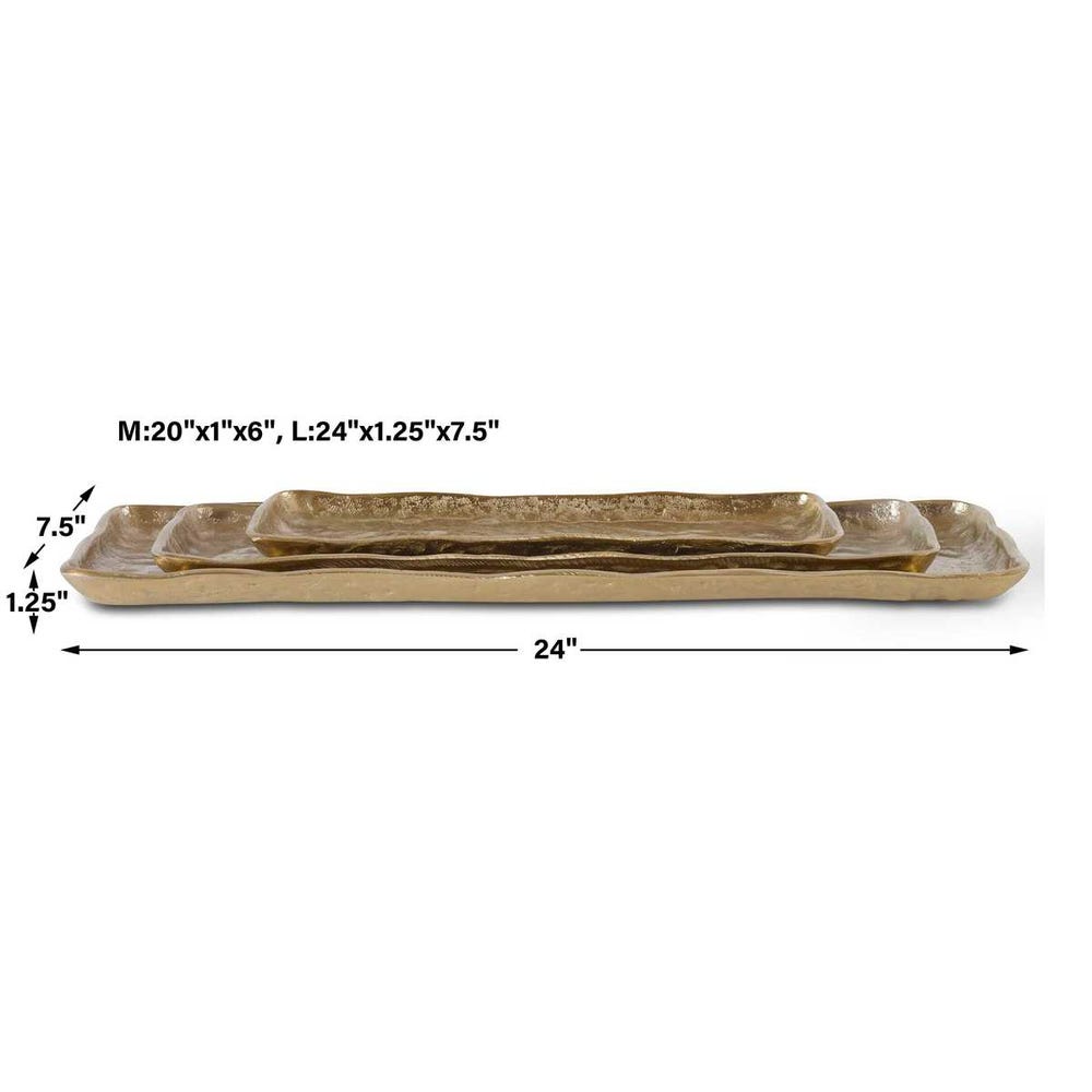 Artisan Trays, Antique Gold, S/3