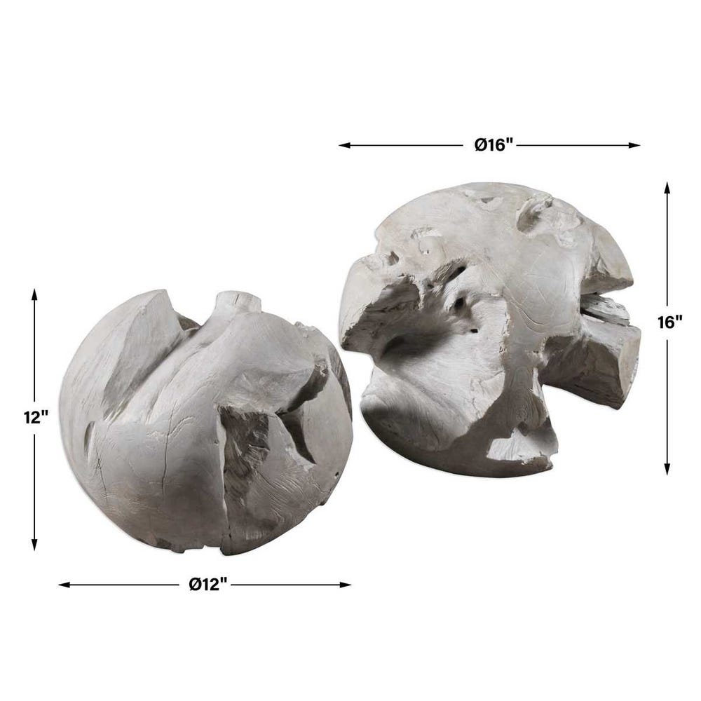 Ermanno Teak Indoor-Outdoor Balls, S/2