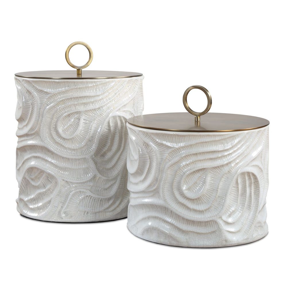 Ivory Tide Indoor-Outdoor Canisters, S/2