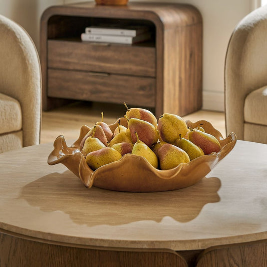 Golden Crest Ruffle Indoor-Outdoor Bowl
