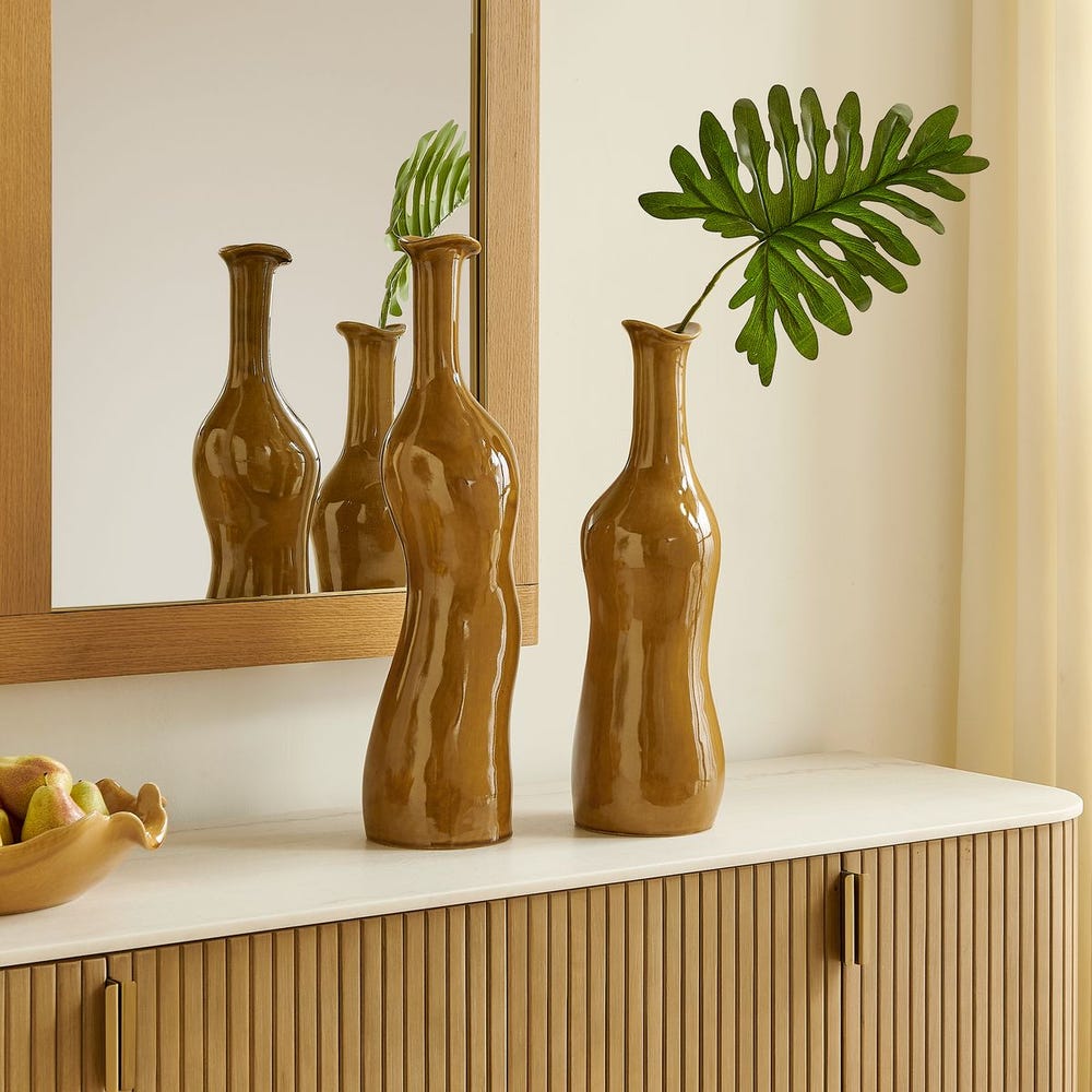 Sienna Flow Indoor-Outdoor Bottle Vases, S/2