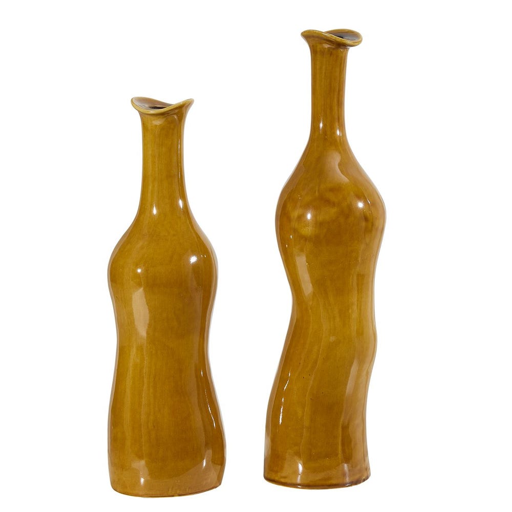 Sienna Flow Indoor-Outdoor Bottle Vases, S/2