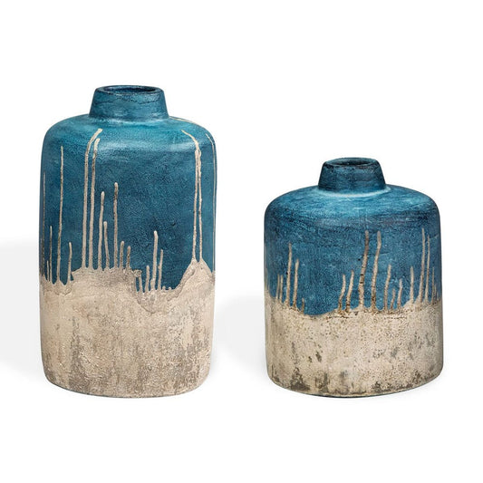 Coastal Cascade Indoor-Outdoor Vases, S/2