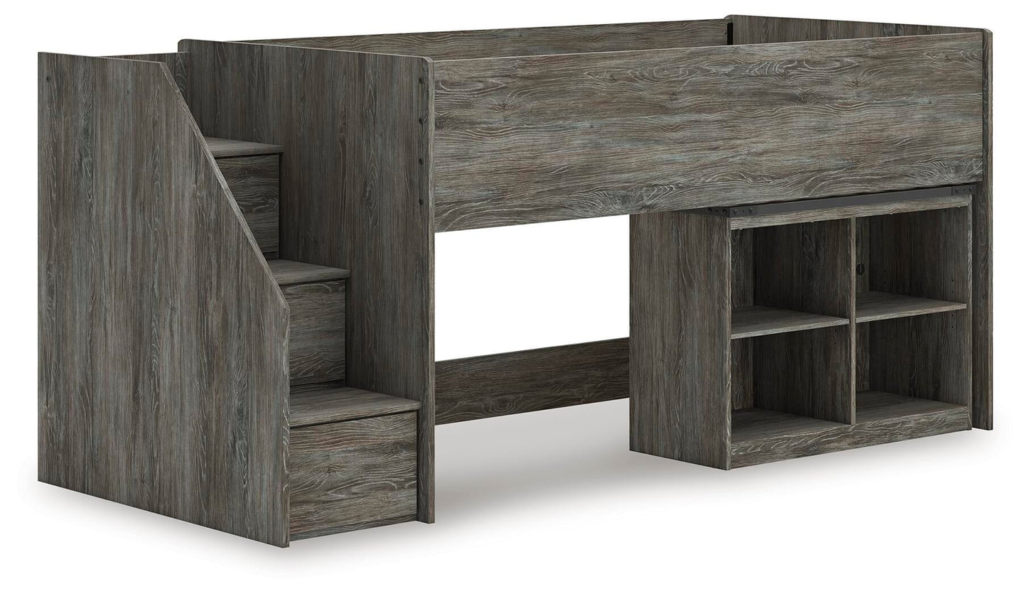 Frandern Twin Loft  Bed with Bookcase Storage