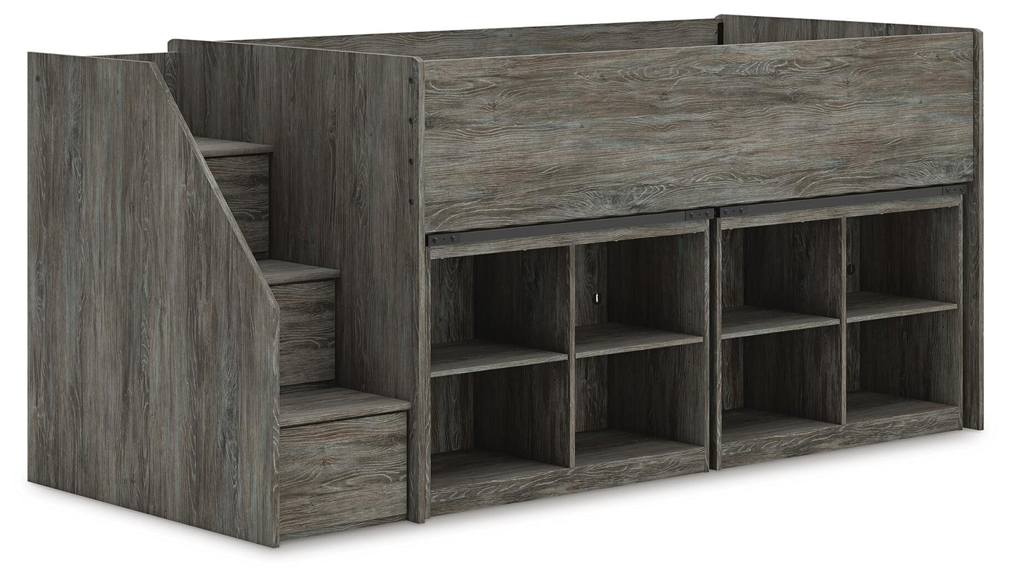 Frandern Twin Loft Bed with Bookcase Storage