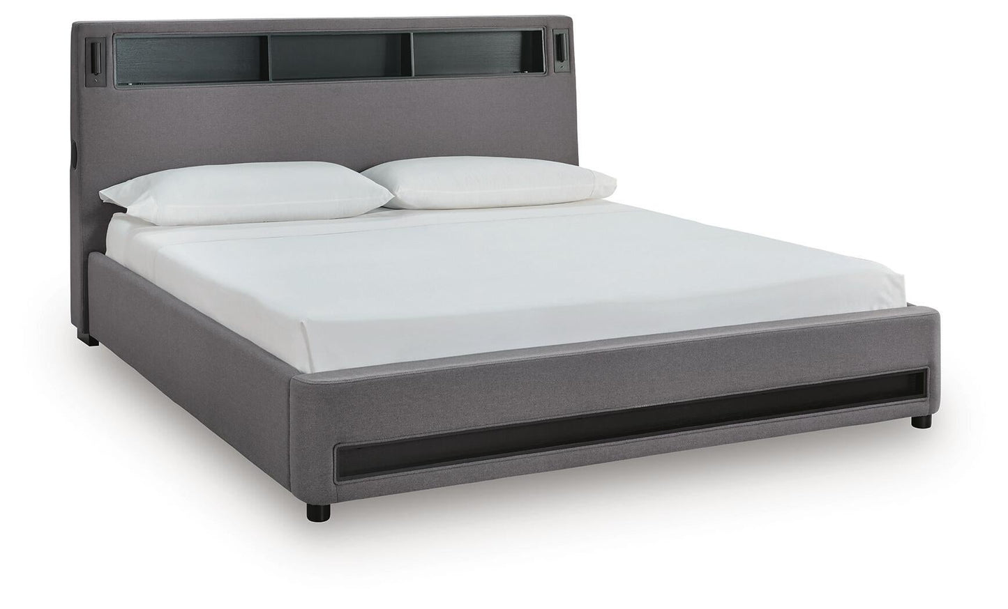 Cayberry California King Upholstered Bed with Wireless Audio