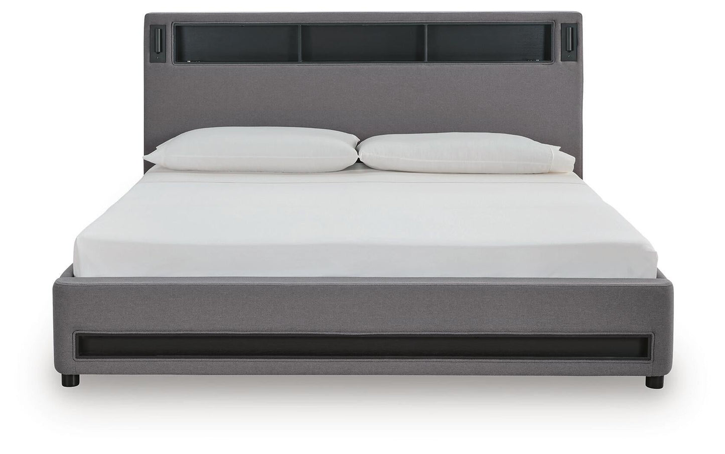 Cayberry California King Upholstered Bed with Wireless Audio