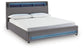 Cayberry King Upholstered Bed with Wireless Audio