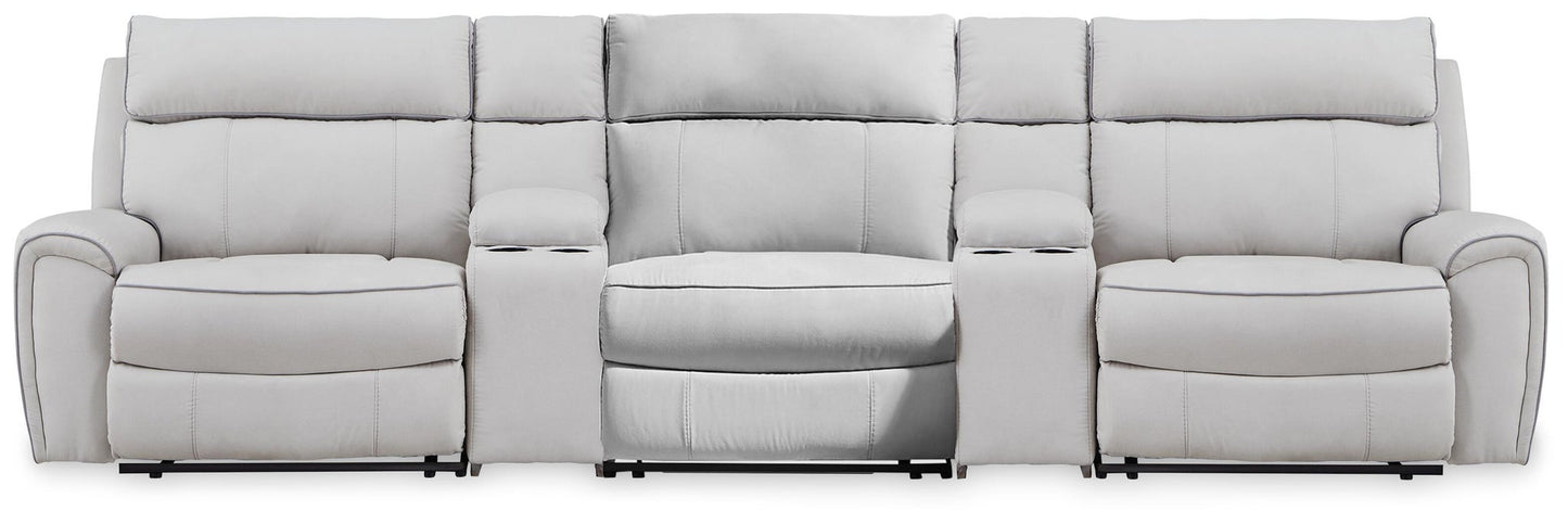 Grafton Pike 5-Piece Reclining Sectional with Storage Consoles