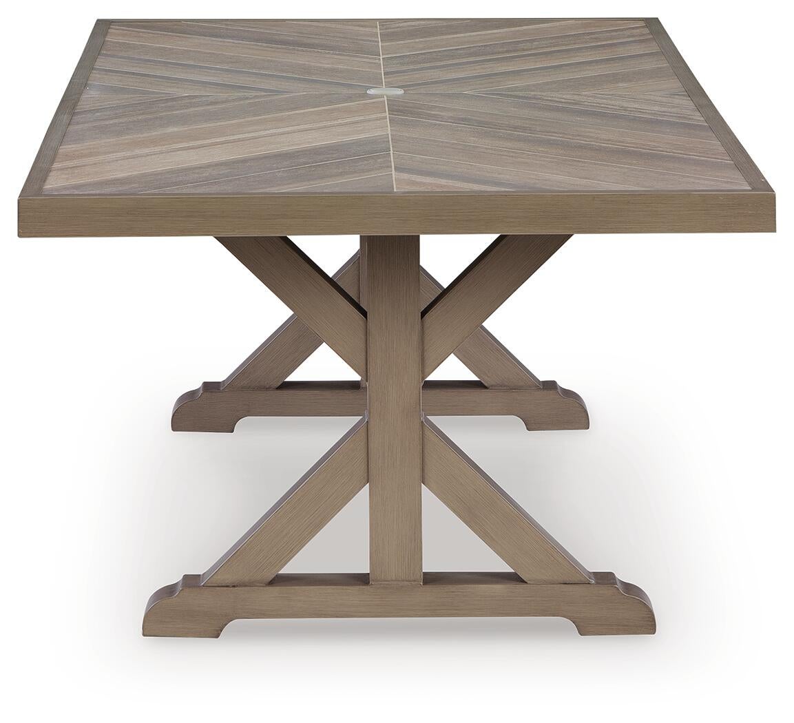 Revare Beach RECT Dining Table w/UMB OPT