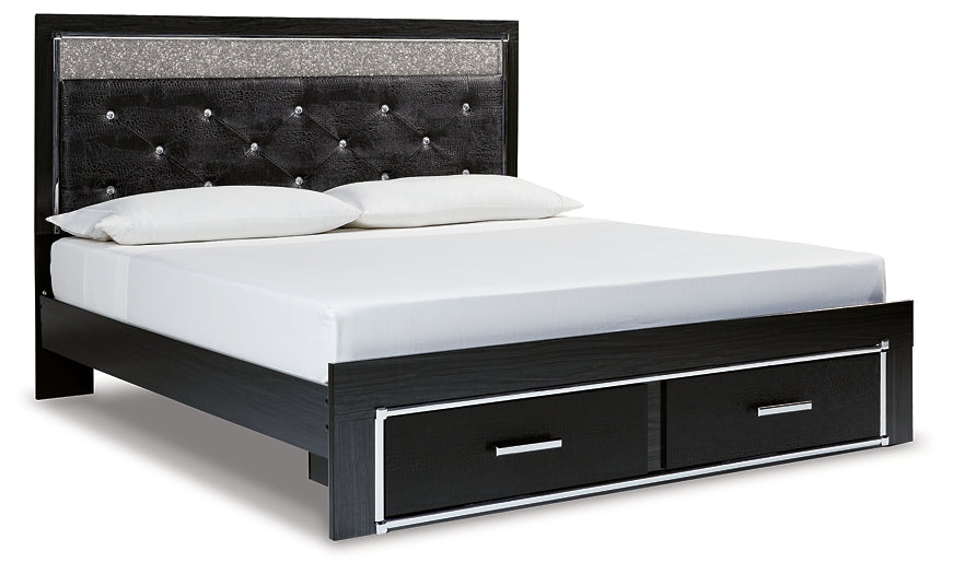 Kaydell King Upholstered Panel Storage Platform Bed