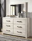 Cambeck  Panel Headboard With Mirrored Dresser, Chest And Nightstand