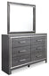 Lodanna King/California King Upholstered Panel Headboard with Mirrored Dresser, Chest and 2 Nightstands