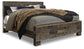 Derekson King Panel Bed with Mirrored Dresser and 2 Nightstands