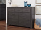 Brinxton Queen/Full Panel Headboard with Mirrored Dresser, Chest and 2 Nightstands