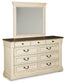Bolanburg King Panel Bed with Mirrored Dresser and Chest