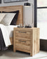 Hyanna Full Panel Bed with Storage with Mirrored Dresser and Nightstand