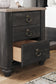 Nanforth Queen Panel Headboard with Mirrored Dresser, Chest and Nightstand