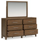 Cabalynn Queen Panel Bed with Storage with Mirrored Dresser, Chest and Nightstand